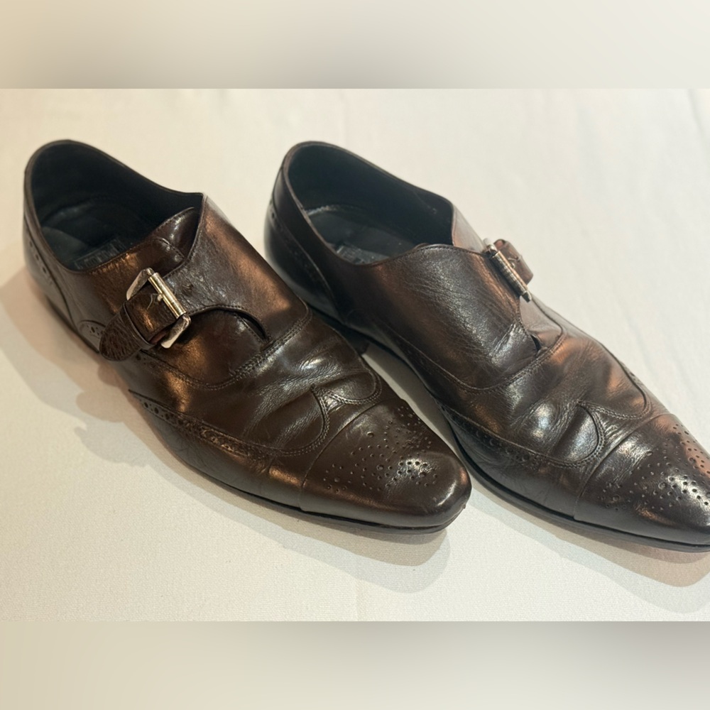 Dolce & Gabbana Washed Calfskin Monk Strap Loafer (Tobacco)